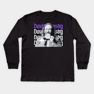 David crosby x 70s retro Kids Long Sleeve T-Shirt